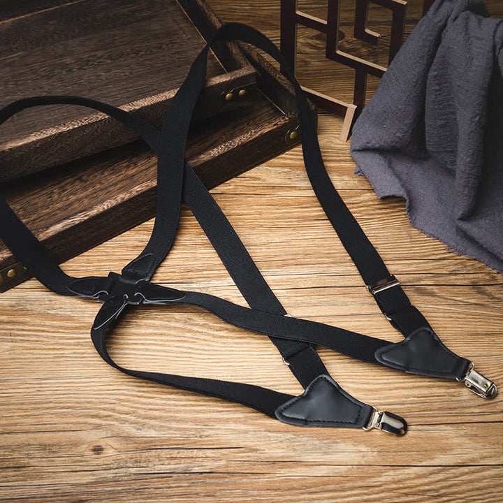 Black X-Back Holster Type Elastic Suspenders - image 1