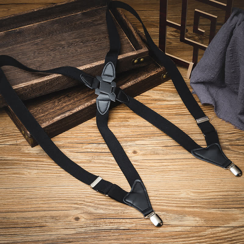 Black X-Back Holster Type Elastic Suspenders - image 5