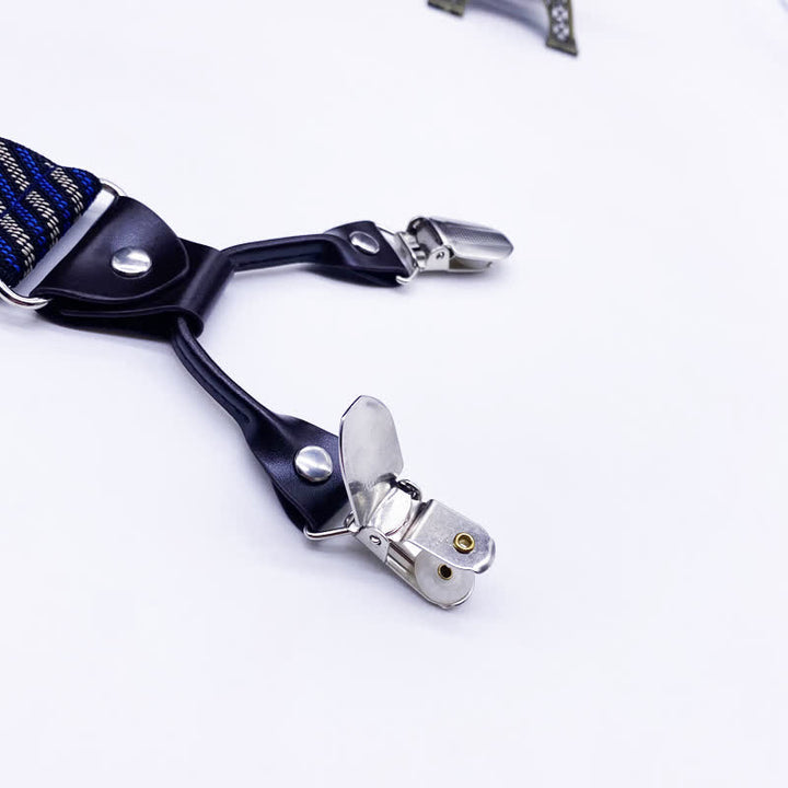 Classic Striped Plaid Paisley 6-Clips Adjustable Suspenders - image 4