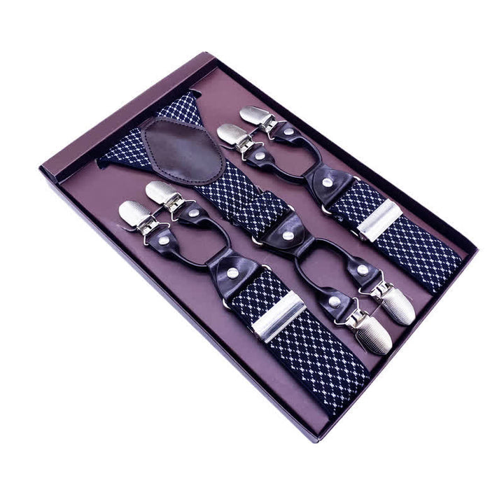Classic Striped Plaid Paisley 6-Clips Adjustable Suspenders - Style #3 - image 6