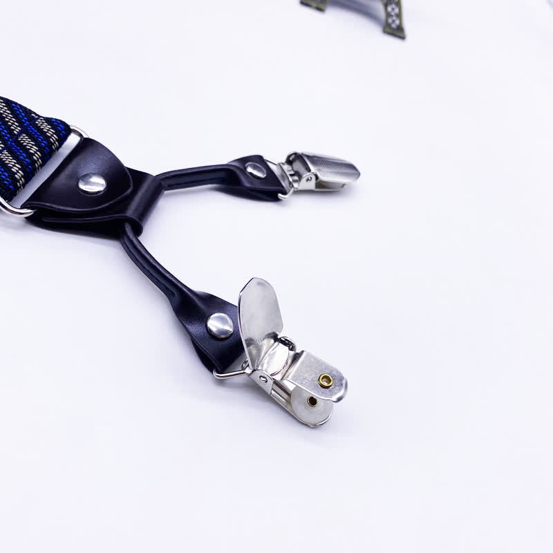 Classic Striped Plaid Paisley 6-Clips Adjustable Suspenders - image 4