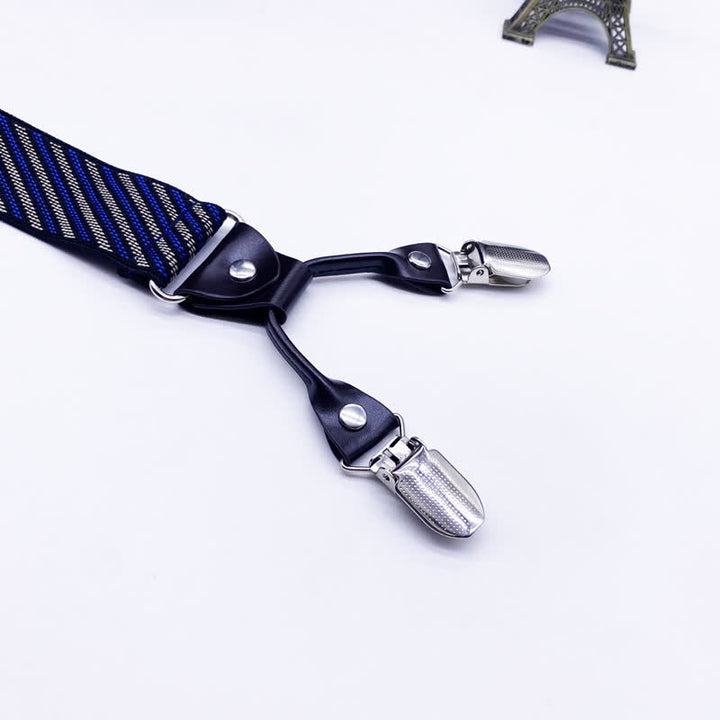 Classic Striped Plaid Paisley 6-Clips Adjustable Suspenders - image 3