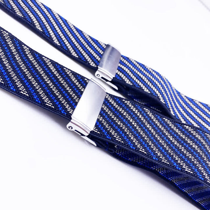 Classic Striped Plaid Paisley 6-Clips Adjustable Suspenders - image 2