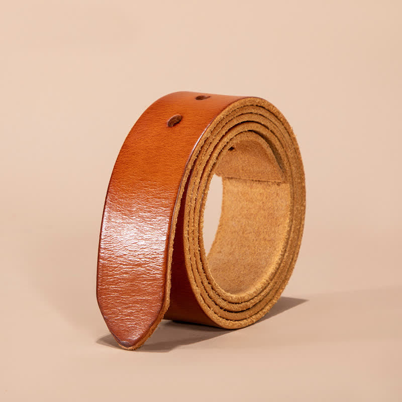 Genuine Leather Belt Strap Without Belt Buckle - Orange - 46 - image 0