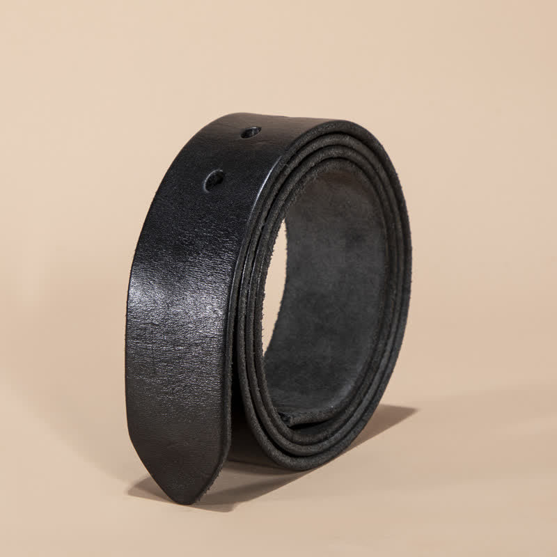 Genuine Leather Belt Strap Without Belt Buckle - Black - 46 - image 6