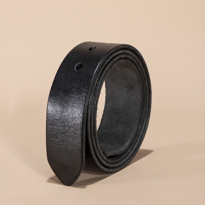 Genuine Leather Belt Strap Without Belt Buckle - Black - 46 - image 6