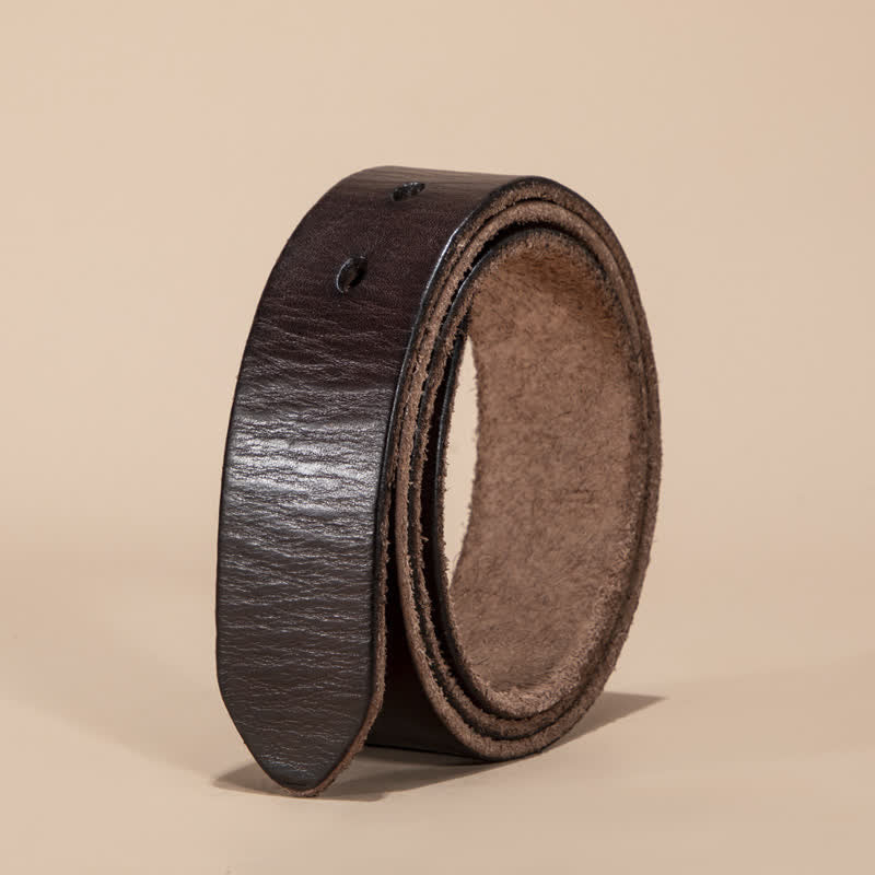 Genuine Leather Belt Strap Without Belt Buckle - Coffee - 46 - image 8