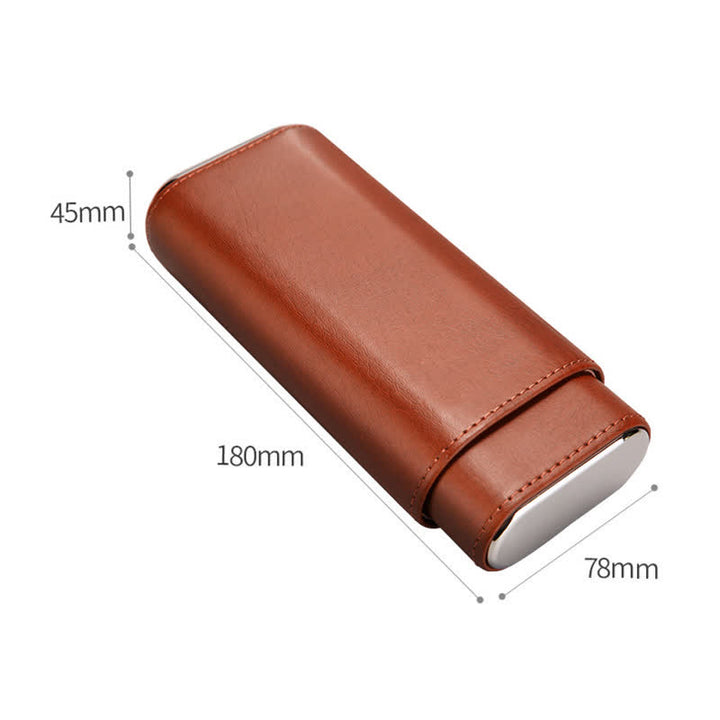 3-Finger Cigar Humidor Leather Case with Cigar Cutter - image 7