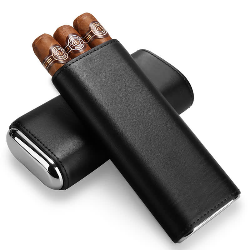 3-Finger Cigar Humidor Leather Case with Cigar Cutter - image 13
