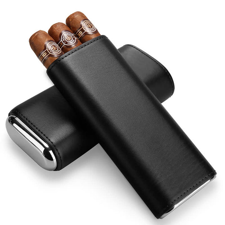3-Finger Cigar Humidor Leather Case with Cigar Cutter - image 13