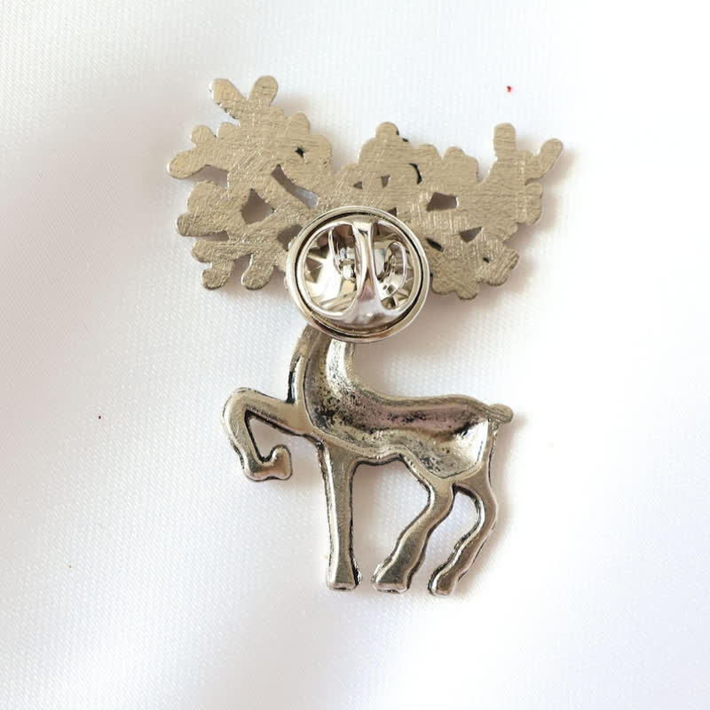 Men's Christmas Elk Silver Deer Suit Accessory Brooch - image 3