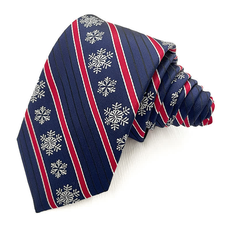 Men's Christmas Snowflake Striped Plaid Necktie - Style #2 - image 1