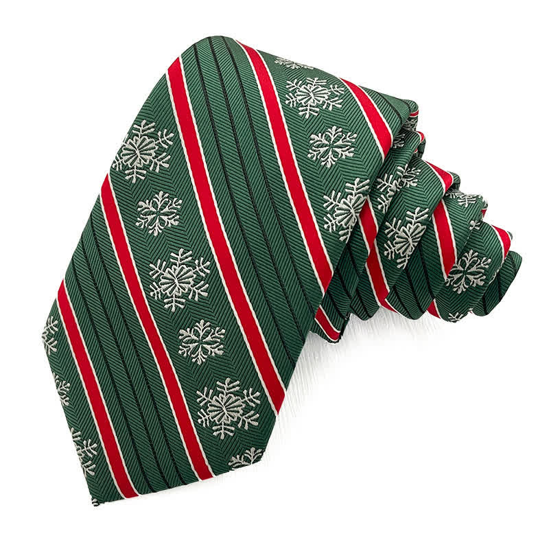 Men's Christmas Snowflake Striped Plaid Necktie - Style #1 - image 0