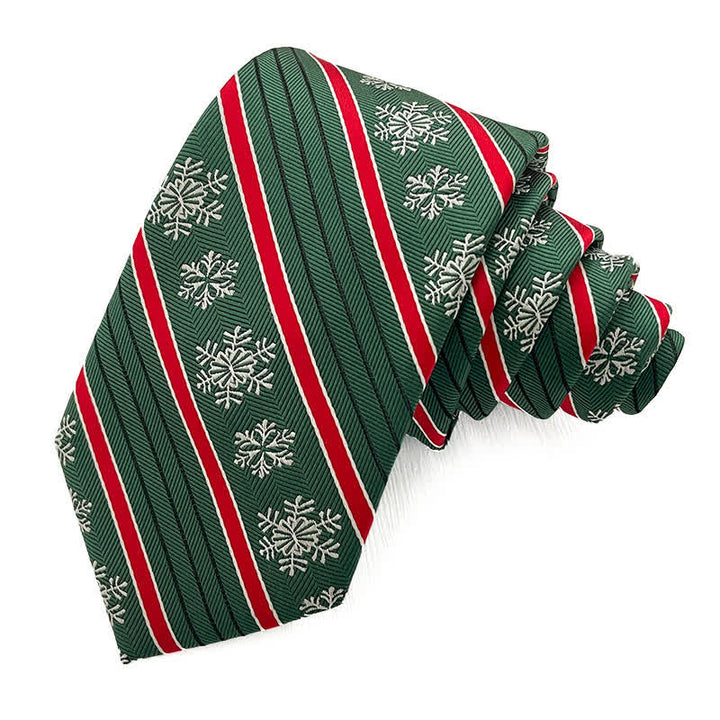 Men's Christmas Snowflake Striped Plaid Necktie - Style #1 - image 0