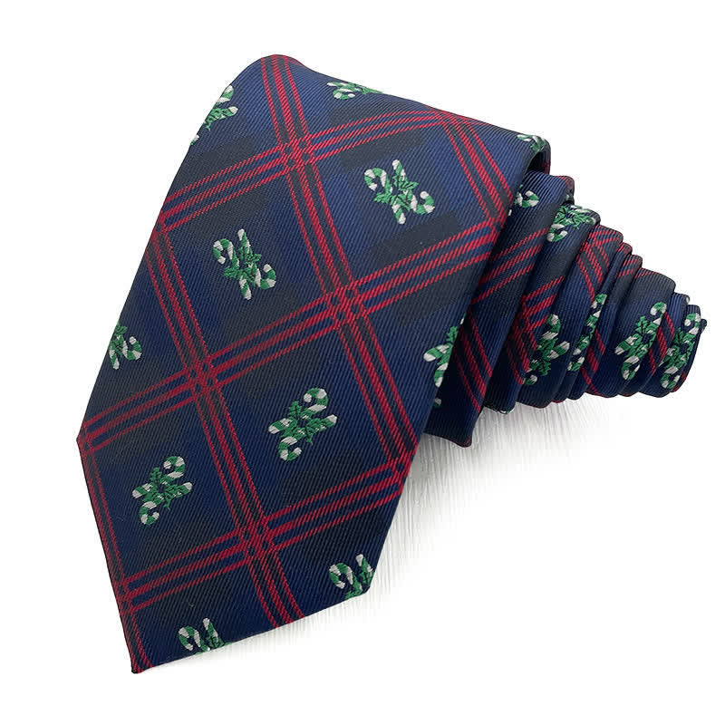 Men's Christmas Snowflake Striped Plaid Necktie - Style #3 - image 2