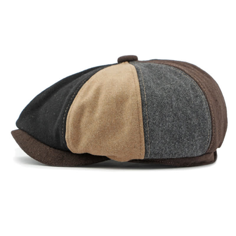 Color Matching Fashion Stitching Newsboy Beret Hat - image 2