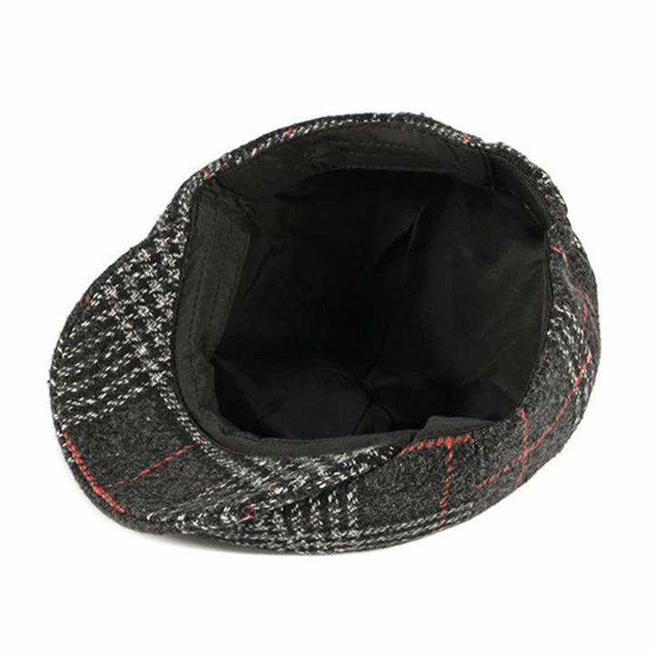 Casual Classic Plaid Octagon Cap Beret Hat - image 3