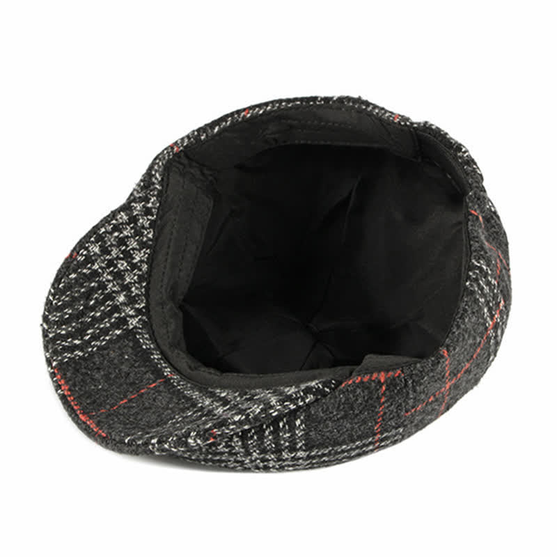 Casual Classic Plaid Octagon Cap Beret Hat - image 3