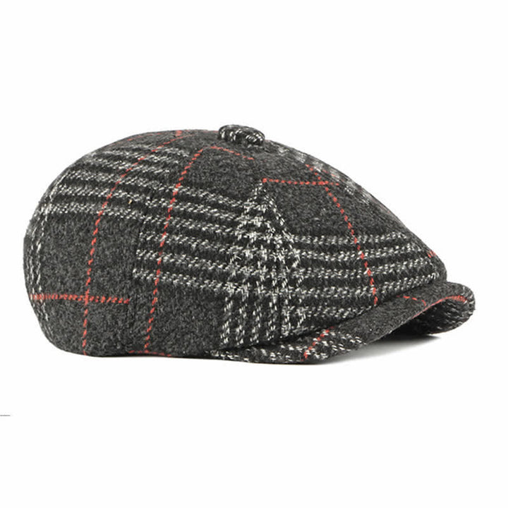 Casual Classic Plaid Octagon Cap Beret Hat - image 4