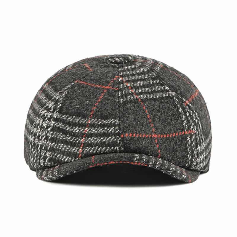 Casual Classic Plaid Octagon Cap Beret Hat - image 1