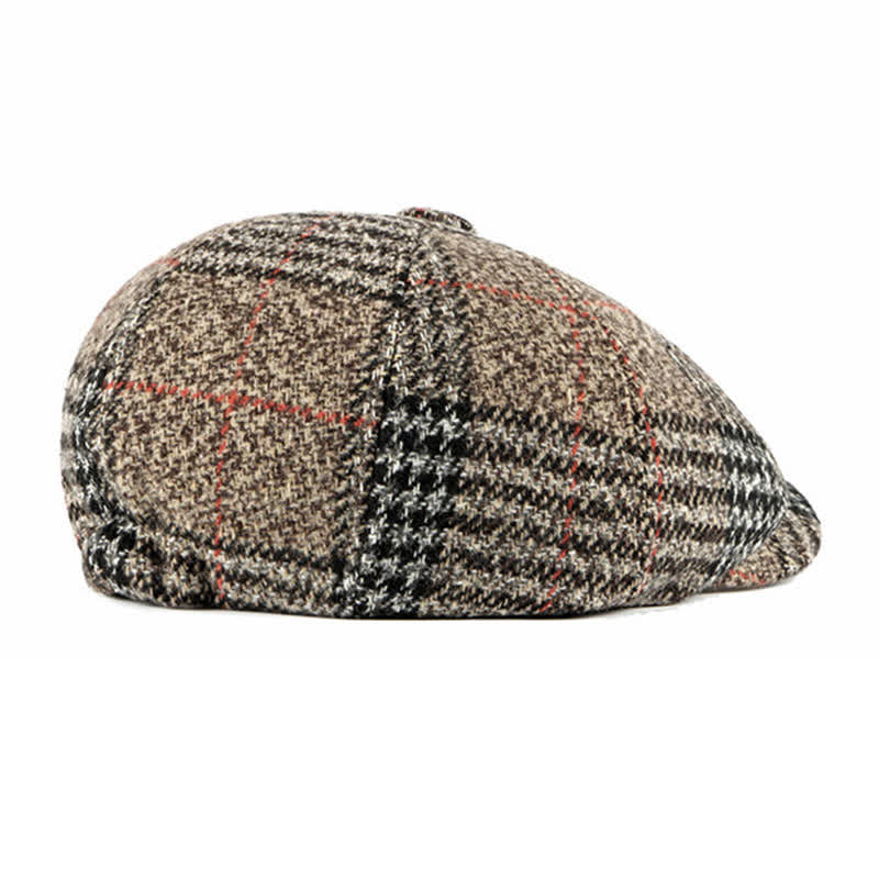 Casual Classic Plaid Octagon Cap Beret Hat - image 10