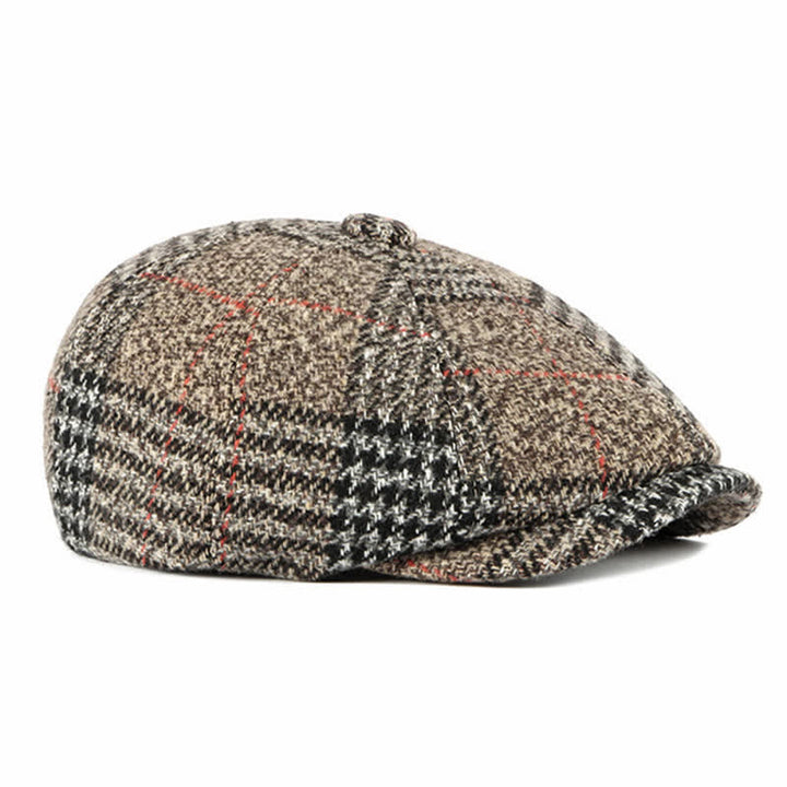 Casual Classic Plaid Octagon Cap Beret Hat - image 9