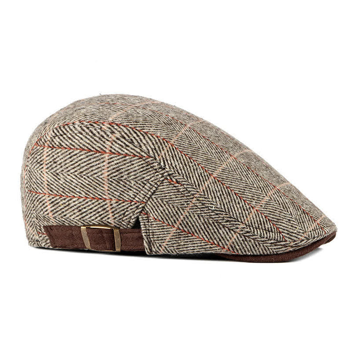 Vintage Herringbone Gatsby Flat Cotton Beret Hat - image 2