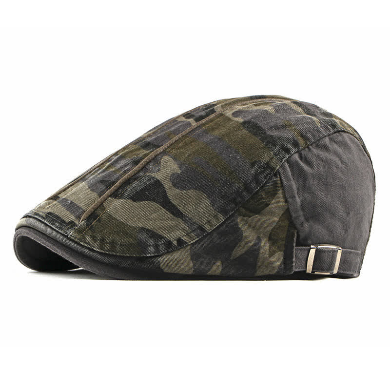 Cool Camouflage Style Cotton Beret Hat - Gray - Adjustable (21 5/8"-24") - image 12