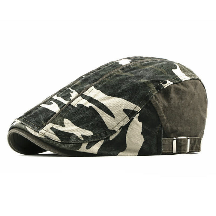 Cool Camouflage Style Cotton Beret Hat - Army Green - Adjustable (21 5/8"-24") - image 9