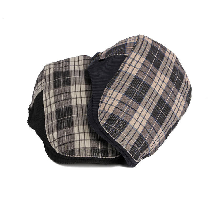 Plaid Corduroy Cotton Duckbill Visor Beret Hat - image 3
