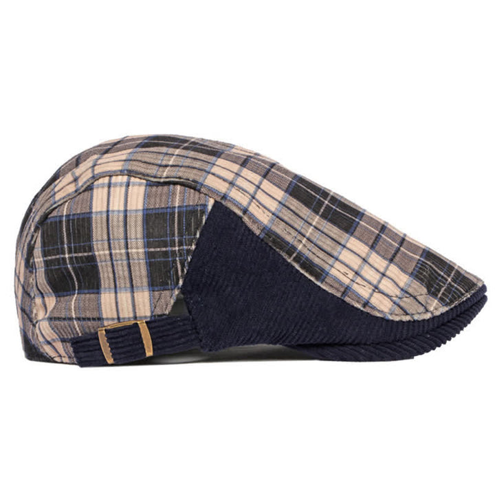 Plaid Corduroy Cotton Duckbill Visor Beret Hat - image 8