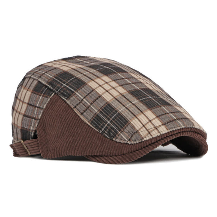 Plaid Corduroy Cotton Duckbill Visor Beret Hat - image 13