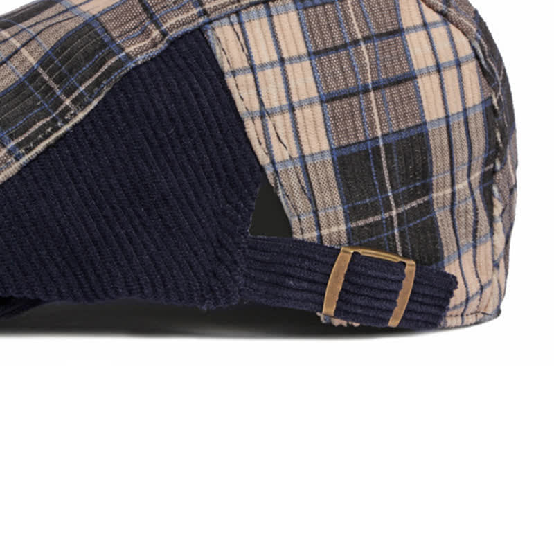 Plaid Corduroy Cotton Duckbill Visor Beret Hat - image 11