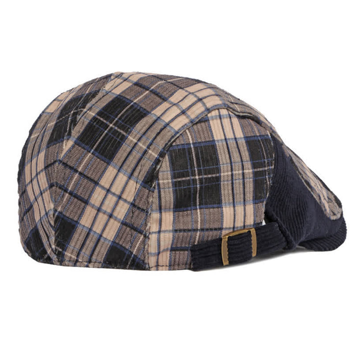 Plaid Corduroy Cotton Duckbill Visor Beret Hat - image 9