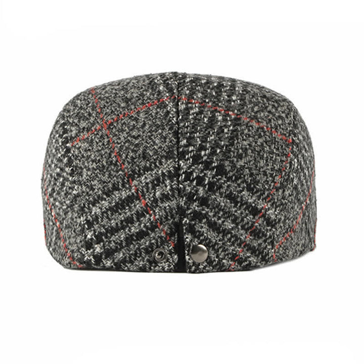 Vintage Striped Plaid Wool Blend Peaked Beret Hat - image 14