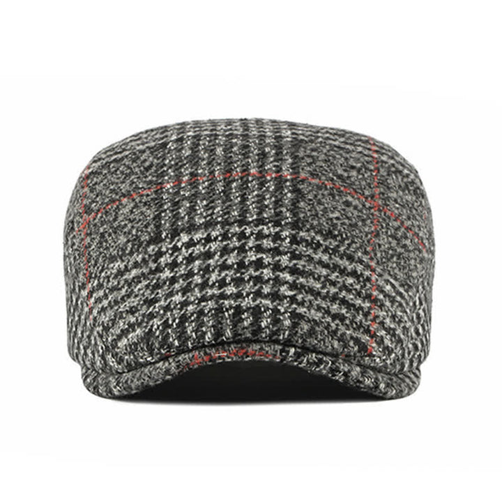 Vintage Striped Plaid Wool Blend Peaked Beret Hat - image 13