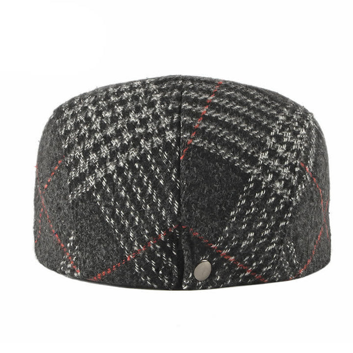 Vintage Striped Plaid Wool Blend Peaked Beret Hat - image 8
