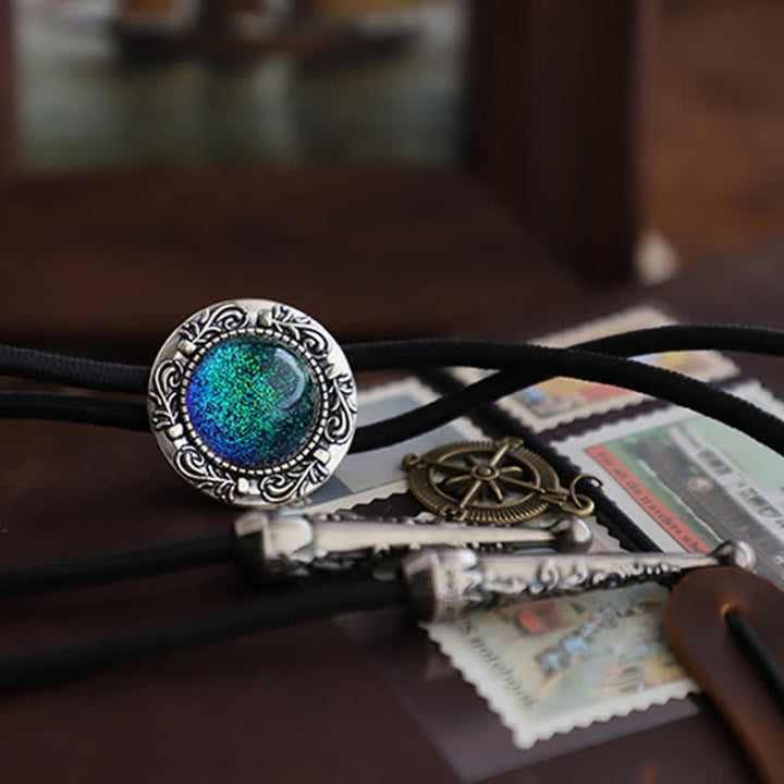 Mermaid Tears Retro Blue-Green Pendant Bolo Tie - image 4