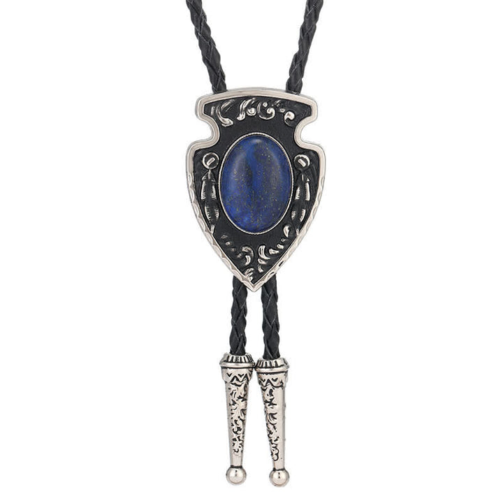 Arrows Tribal Style Artificial Stone Pendant Bolo Tie - Blue - image 11