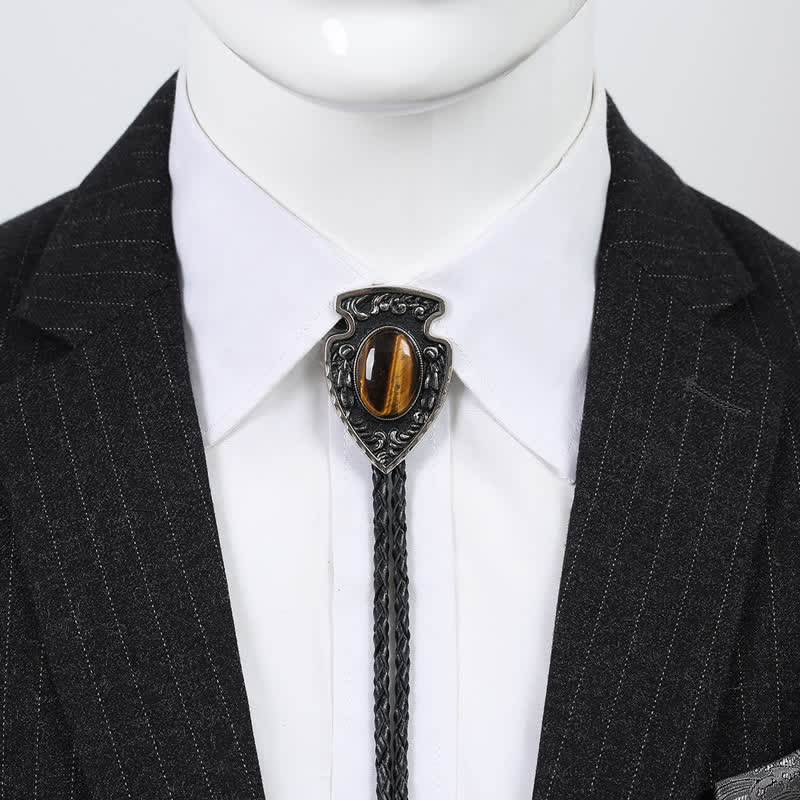 Arrows Tribal Style Artificial Stone Pendant Bolo Tie - image 1
