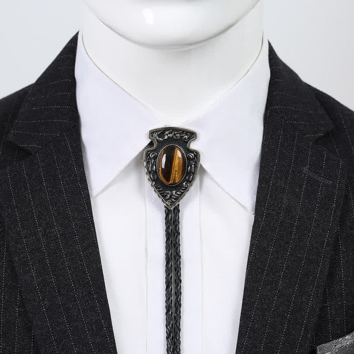 Arrows Tribal Style Artificial Stone Pendant Bolo Tie - image 1