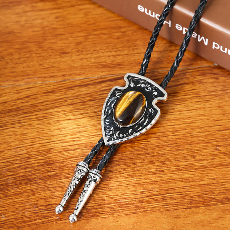 Arrows Tribal Style Artificial Stone Pendant Bolo Tie - image 2