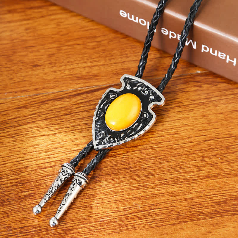 Arrows Tribal Style Artificial Stone Pendant Bolo Tie - image 5