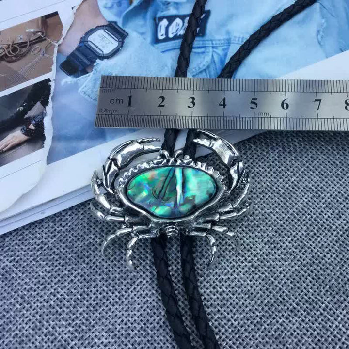 Crab Abalone Shell Removable Pendant Bolo Tie - image 3