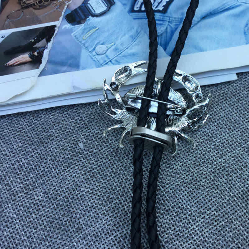 Crab Abalone Shell Removable Pendant Bolo Tie - image 4
