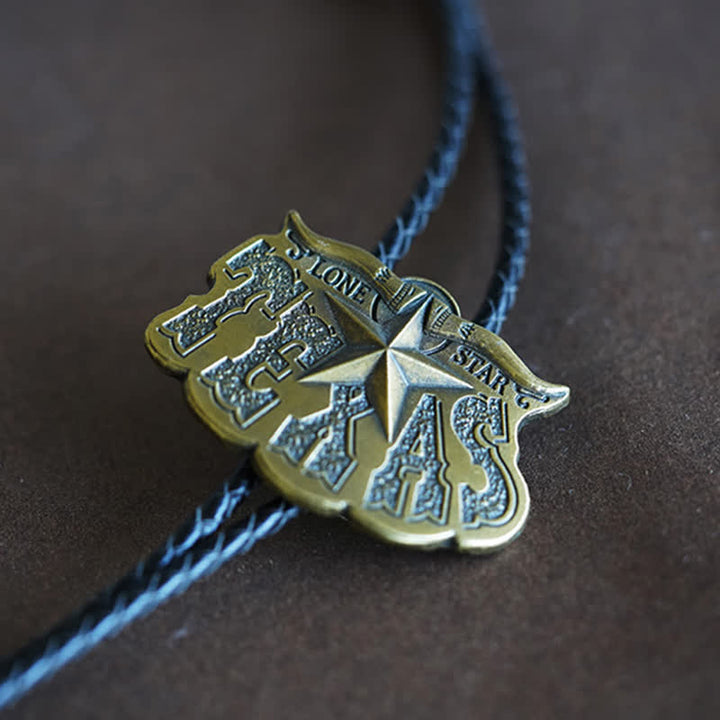 Texas Lone Star Longhorn Pendant Bolo Tie - image 5