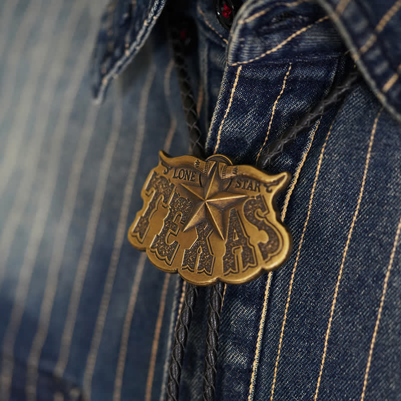 Texas Lone Star Longhorn Pendant Bolo Tie - image 2