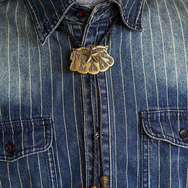 Texas Lone Star Longhorn Pendant Bolo Tie - image 3