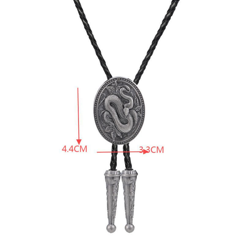 Traditional Snake Flower Pendant Bolo Tie - image 4
