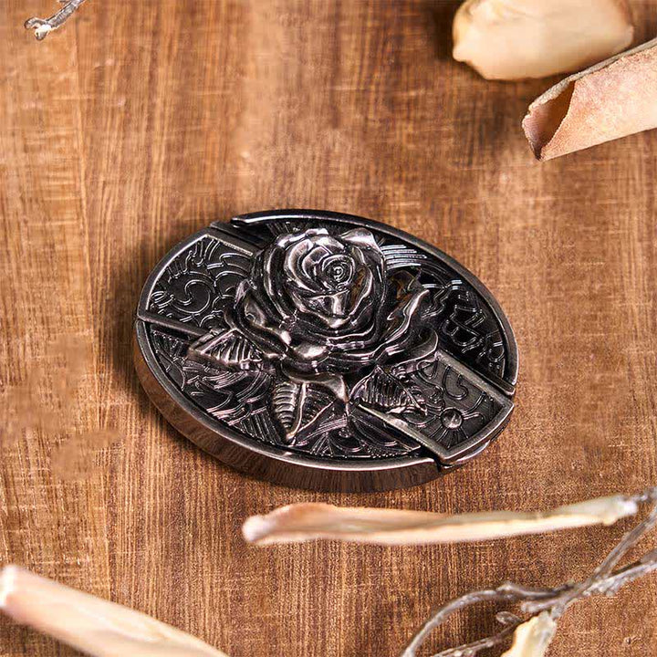 Rose Theme DIY Hidden Knife Belt Buckle Turquoise Bull Pendant Bundle Set - image 4